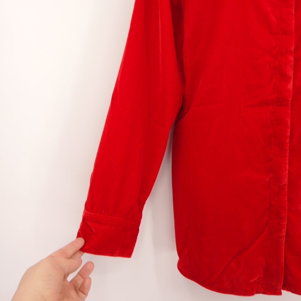 NEW SOFT SURROUNDINGS Red Velvet Montaigne Shirt - Picture 3 of 7